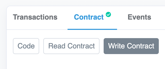 Etherscan Contract Write Selected On Dashboard